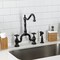 Kingston Brass Bridge Kitchen Faucet with Brass Sprayer, Oil Rubbed Bronze KS7755AXBS - alternate 6